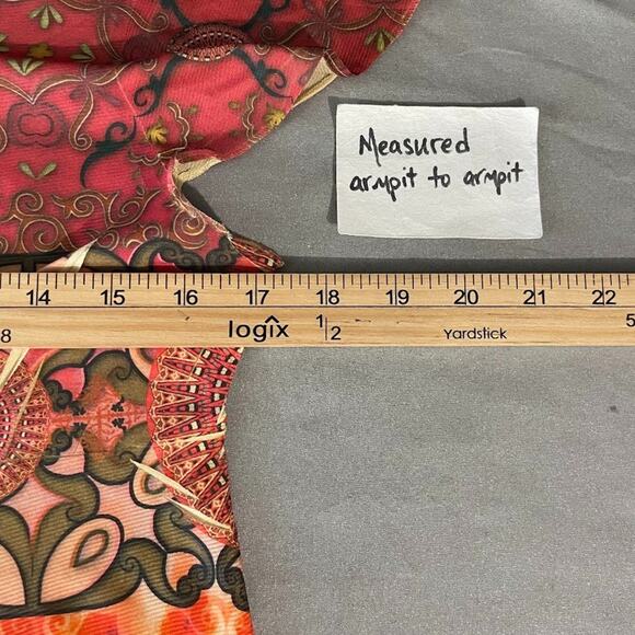 One World Sz Small Y2K Hippie Boho Fairy Sublimation Babydoll Tunic Top Mori Kei - Picture 10 of 12